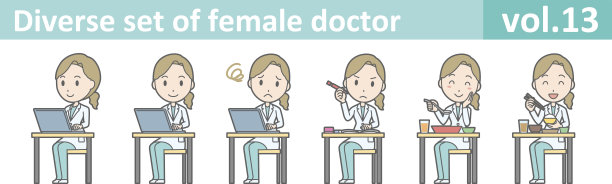 多套女医生，EPS10矢量格式vol.13图片下载