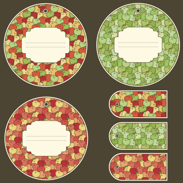 苹果标签设计套装图片下载
