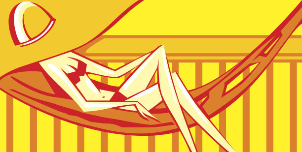 坐在躺椅上的女士图片下载