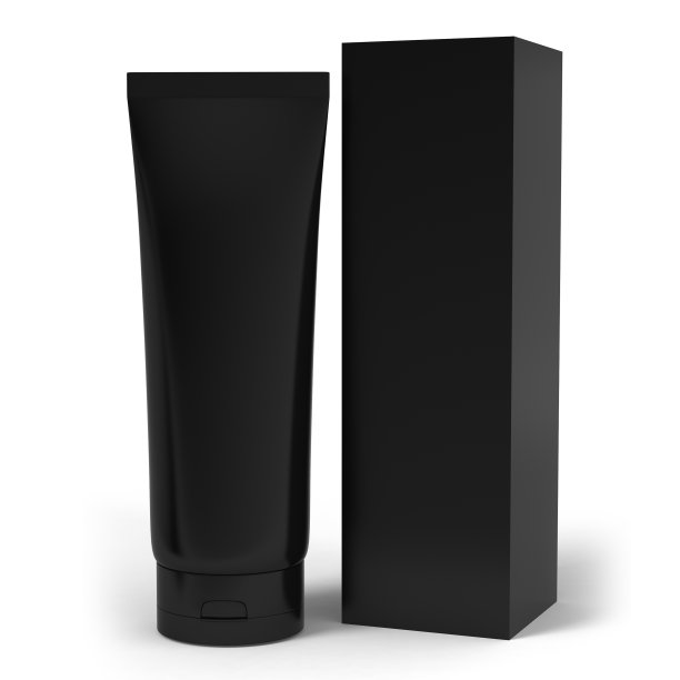 真实渲染的空白白色化妆品管和盒子包装隔离在白色背景。3 d演示。图片下载