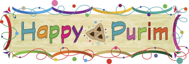 普林节五颜六色的旗帜图片下载