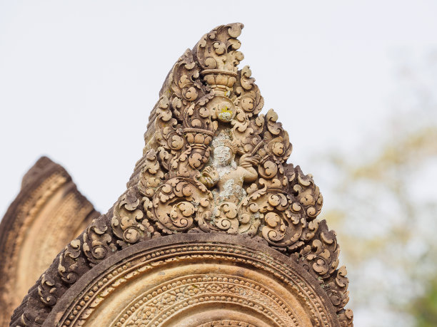 柬埔寨班迭斯瑞的Bas relief。图片下载