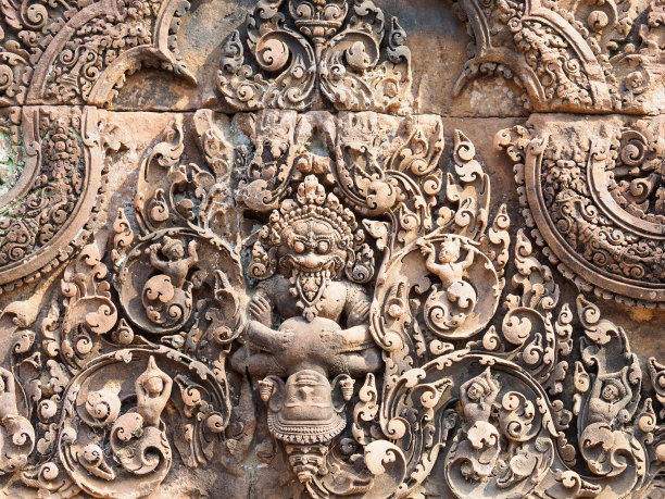 柬埔寨班迭斯瑞的Bas relief。图片下载