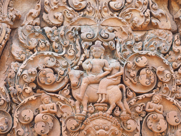 柬埔寨班迭斯瑞的Bas relief。图片下载