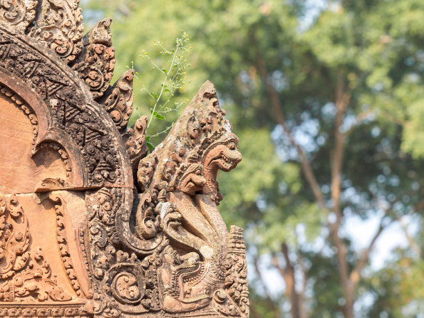 柬埔寨班迭斯瑞的Bas relief。图片下载