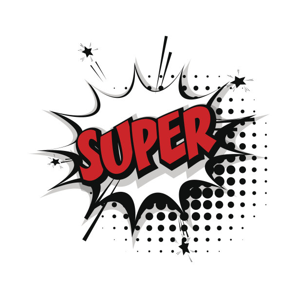 漫画文字超级流行艺术泡泡图片下载