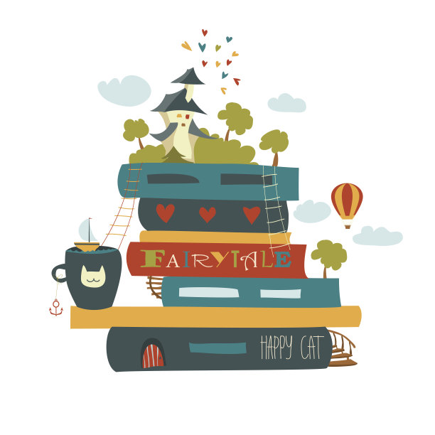 童话概念与书籍和中世纪城堡图片下载