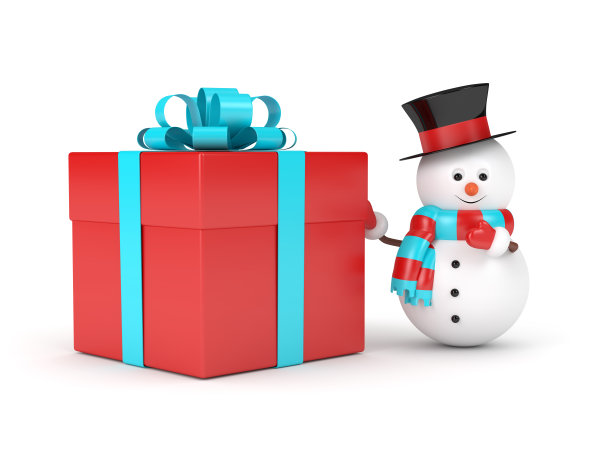 雪人的3d渲染与目前在白色图片下载