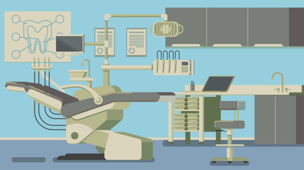 牙医办公室矢量插图图片下载