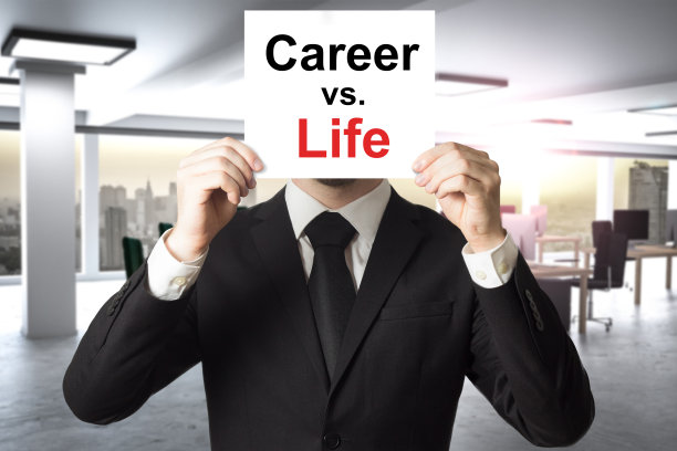 在办公室里隐藏面孔的商人标志着事业与生活图片下载