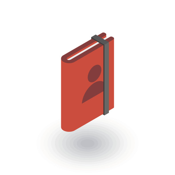 联系人，地址簿等距平面图标。三维向量图片下载