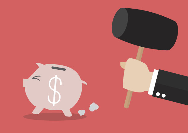 存钱罐从锤子里跑出来图片下载