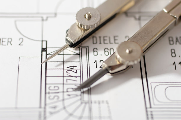 罗盘上的蓝图图片下载