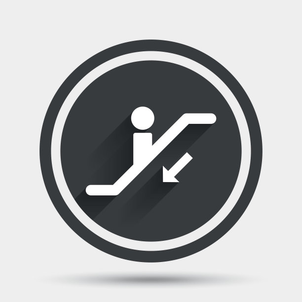 自动扶梯楼梯图标。电梯移动的楼梯。图片下载