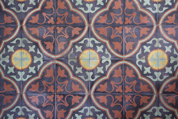 复古印花墙纸图片下载