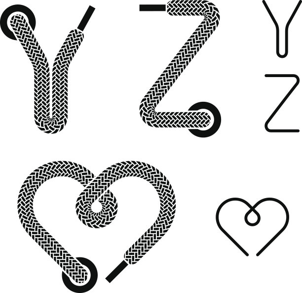 鞋蕾丝字母Y Z心图片下载