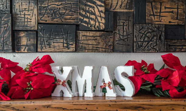 圣诞装饰文字，特写镜头图片下载