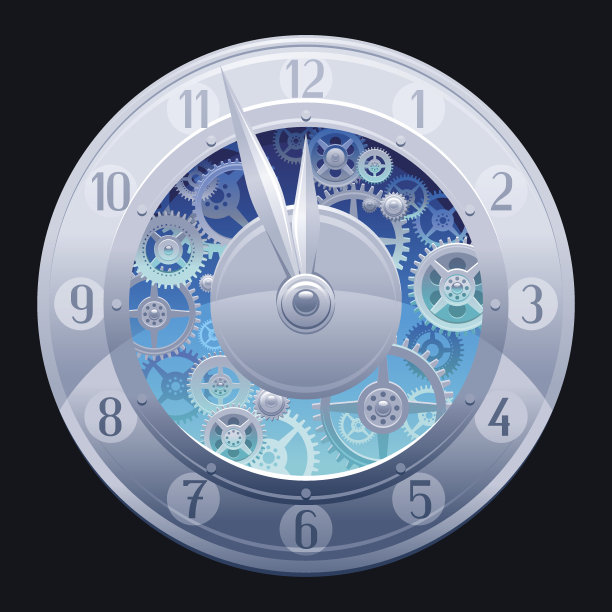齿轮发条，分针，时针，复古钟表元素图片下载