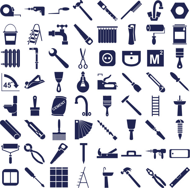 修理工具图标在白色图片下载