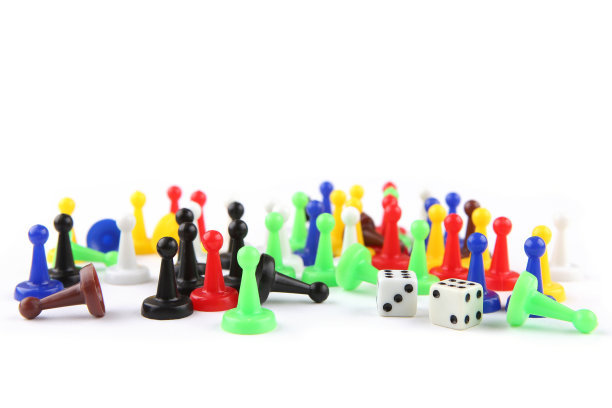 彩色游戏数字和骰子双六。图片下载