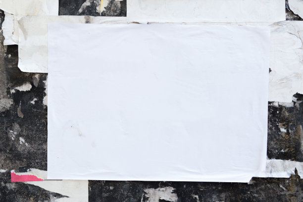 垃圾墙上的空海报图片下载