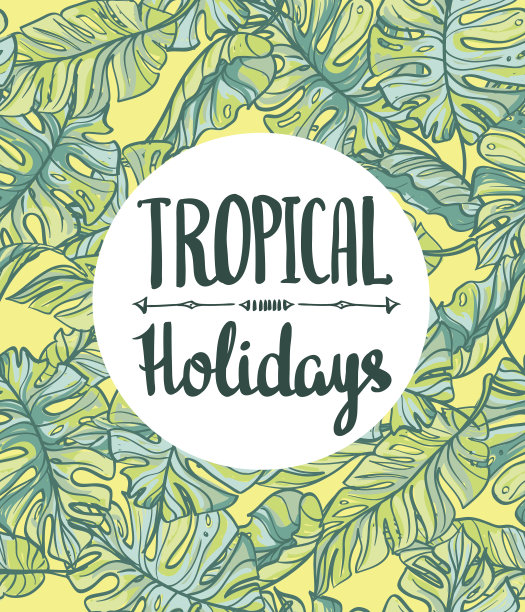 热带度假卡。素材图片