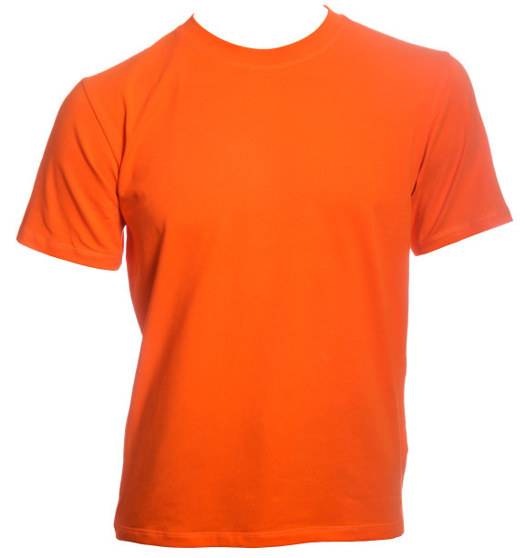 橙色- shirt孤立图片下载