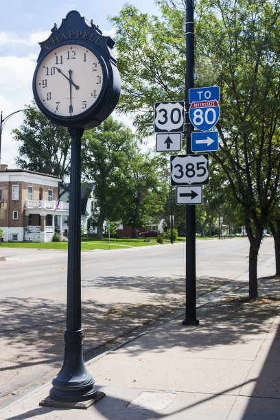 内布拉斯加州查佩尔迪厄县的街道时钟图片下载