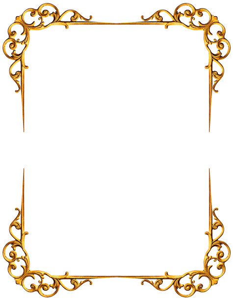 金色框架孤立在白色图片下载