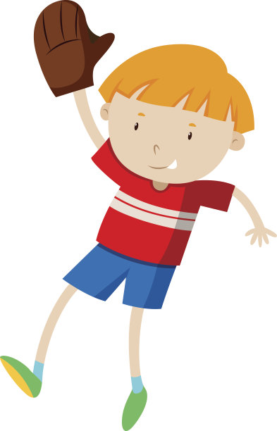 小男孩棒球手套图片下载