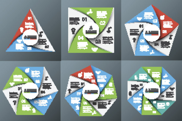 矢量圆元素的信息图。素材图片