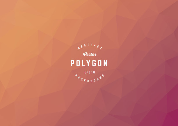 橙色背景的多边形素材图片