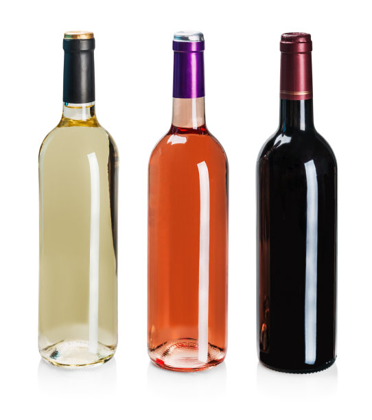 不同类型的葡萄酒瓶素材图片