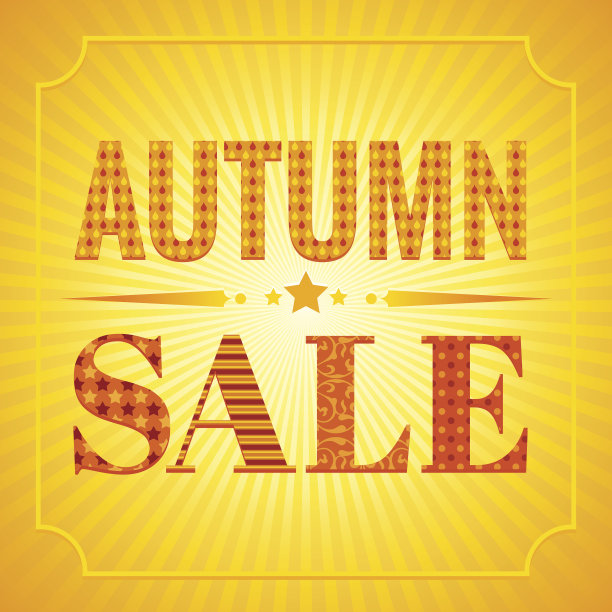 秋季销售矢量插画在现代优雅的风格。阳光明媚的模式。图片下载