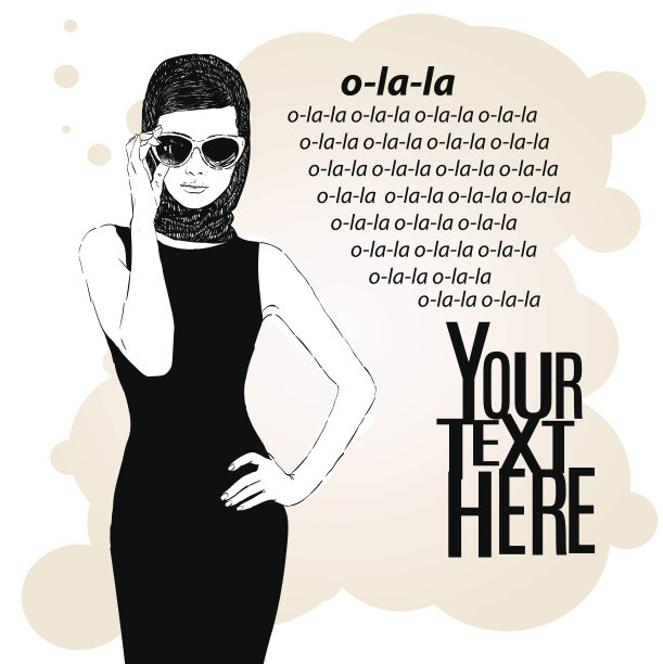 美丽的复古女人，向量。图片下载