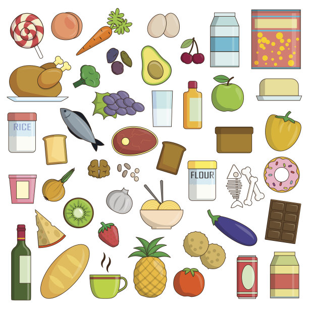 XXL的食物和饮料图标收集图片下载