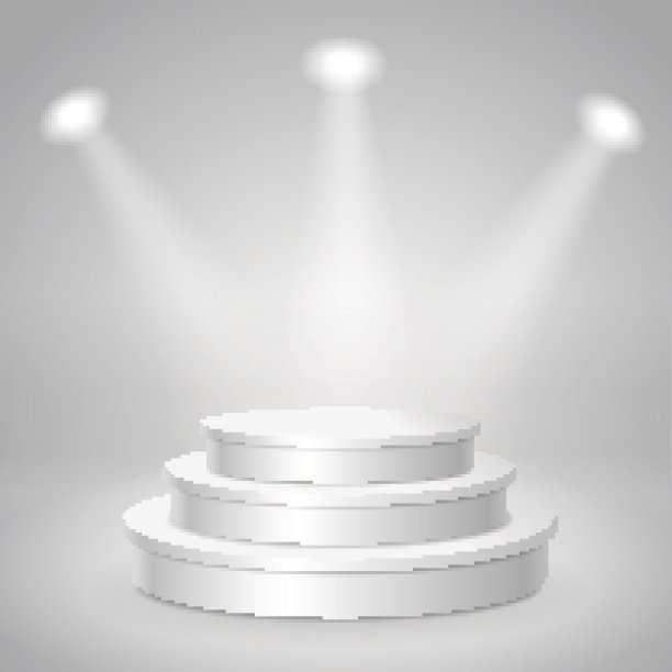 空白模板的白色空白音乐，音乐会讲台3d插图图片下载