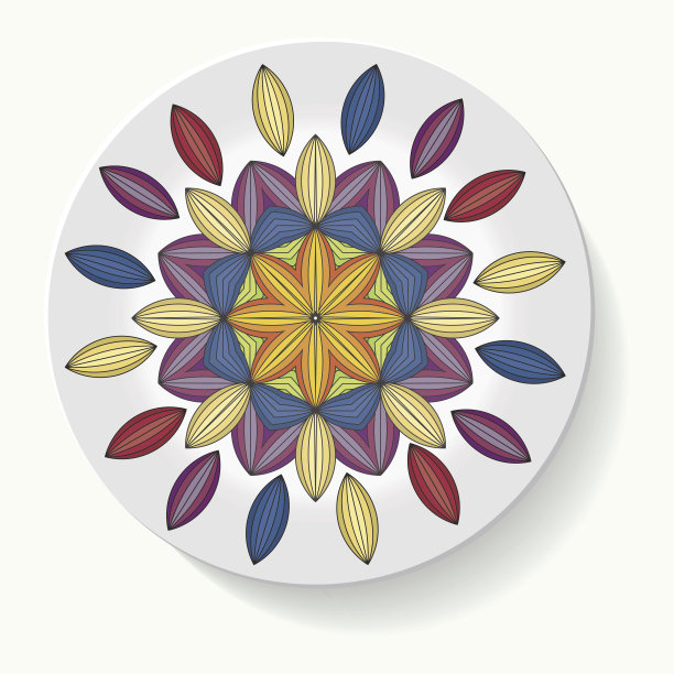 盘饰优雅部落曼荼罗。矢量图图片下载