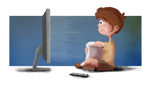 孩子看电视图片下载