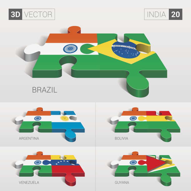 印度国旗，3d矢量拼图。20套。图片下载