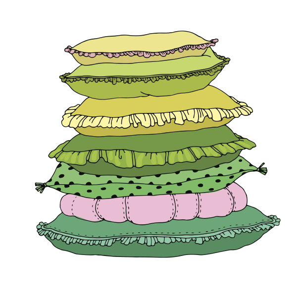 白色背景上漂亮的枕头。缓冲。图片下载