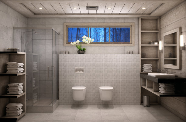 浴室的小木屋图片下载