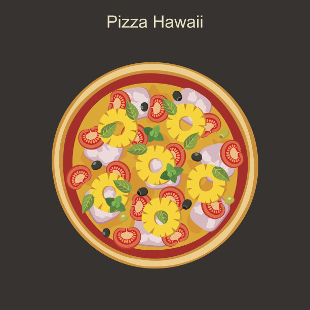 夏威夷披萨配菠萝。图片下载