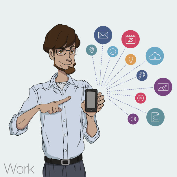 穿着西装的人在看智能手机屏幕图片下载