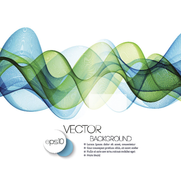 颜色抽象的波浪。矢量图素材图片