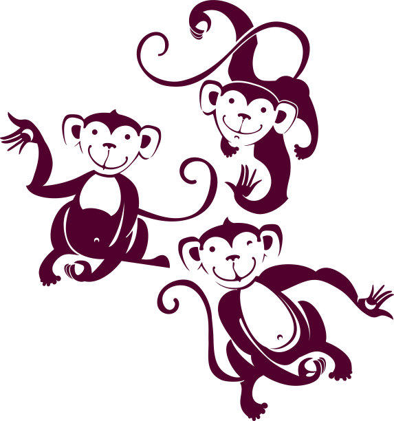 三个有趣的猴子。图片下载