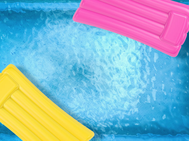 充气筏上游泳池俯视图图片下载