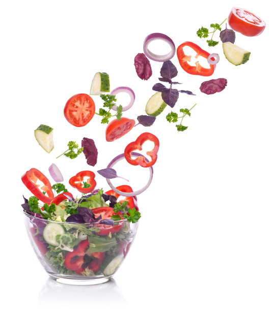 生菜沙拉的蔬菜。孤立在白色的。图片下载