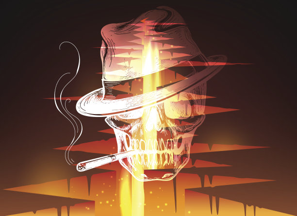 烟鬼头骨裂了个洞图片下载