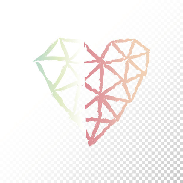 矢量三角形的心图片下载